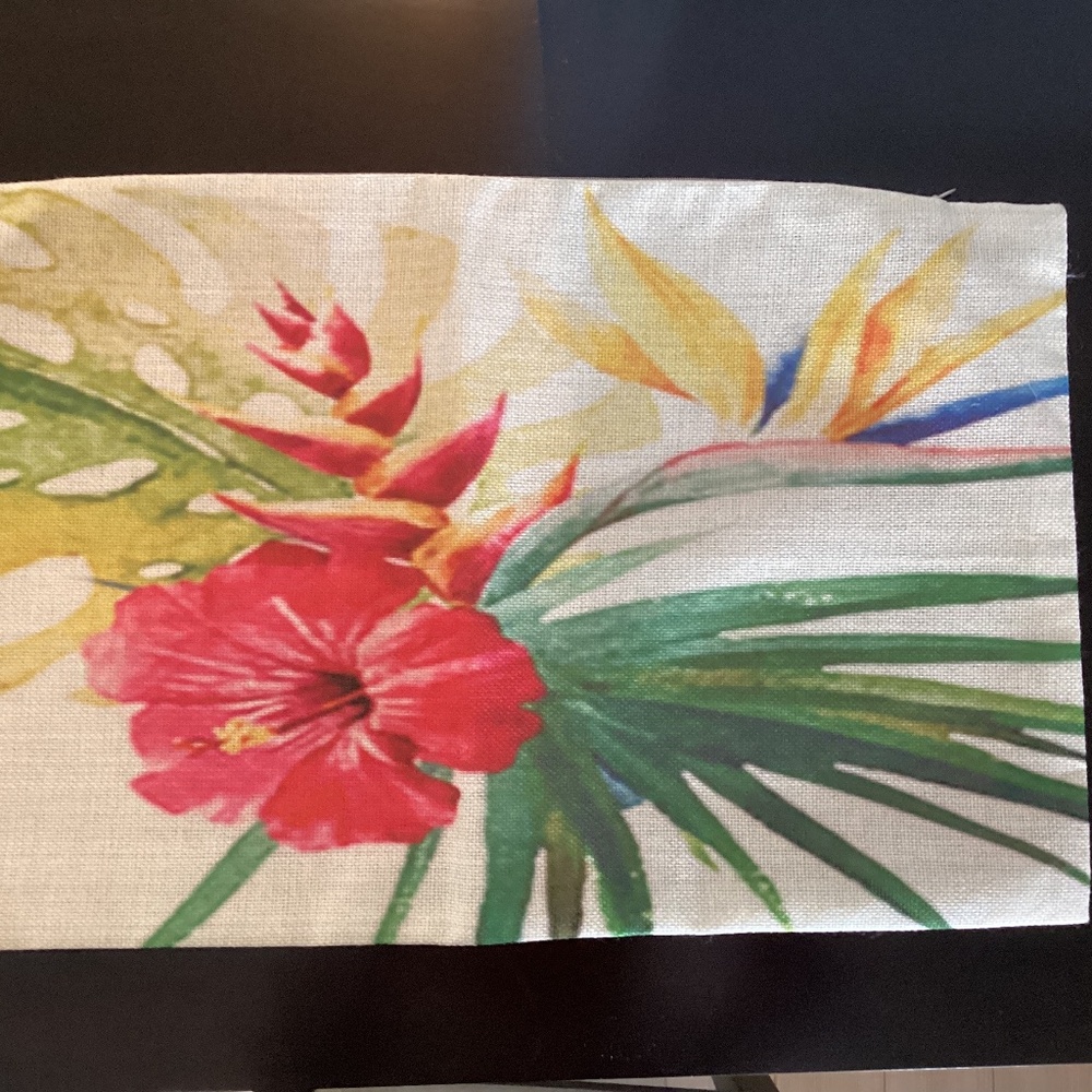 Floral Patio Cushion Cover Zipper 12 x 20 in Vibrant Colours Gardenia Palm